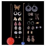 Cinnabar and Vintage Earrings