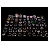 Over 60 Costume Jewelry Rings