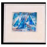 Reece Deter Signed Watercolor of Sailboat