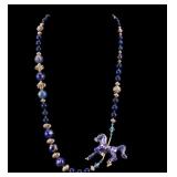 Chinese Cloisonne Horse & Bead Necklace
