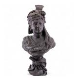 Metal Bust of a Young Woman Highly Detailed
