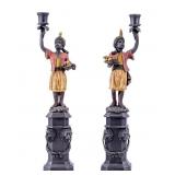 Antique-Style Blackamoor Candle Holder Pair