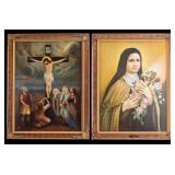 Pair of Christian Religious Prints, Jesus & Mary