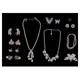 Alice Caviness Silver and Rhinestone Jewelry