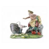 Chinese Porcelain Figurine Elder w/ Stork & Clam