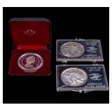 Two 1991 Silver Eagles, Toronto 150th Silver Coin