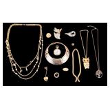 1/20 18K RGP Brooch + Gold Tone Jewelry Collection