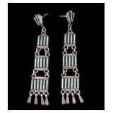 Native American Zuni Vintage Sterling Earrings