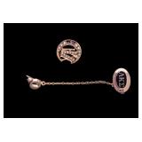 Two 10k Gold Fraternal Tie Tacks, Other Fraternal