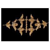 Vintage Gold Tone Cherub Hanging Shoulder Brooch
