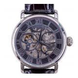 Akribos XXIV Skeleton Automatic Watch with Leather