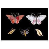 Vintage Norwegian 925 Enamel Butterfly Jewelry