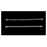 Sterling Silver Tennis Bracelets, Real Gemstones