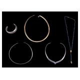 Sterling Chokers, Cuff, Gold over Sterling Chain