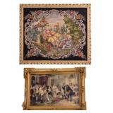 Petit Point French Tap.,  "Royal Visitors" Print