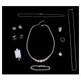 Sterling Bead Necklace, Sterl. Rings, more Silver