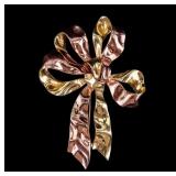 Early Trifari Ribbon Fur Clip