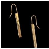 14K Yellow Gold Italy French Hook Drop Earrings