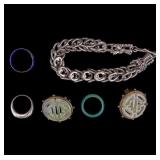 Jade Earrings & Rings, Dragon Bracelet