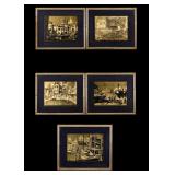 Lionel Barrymore Gold Foil Etchings (5)