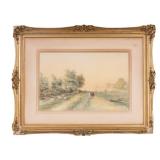 H. Clarons, Signed Rural Watercolor Landscape