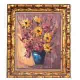 Duchet Signed Oil Impasto Floral Still-Life