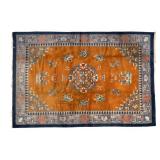 Chinese Hand-Knotted Carpet, Orange, ~6.5