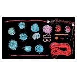 Facet and Spherical Blue and Red Bead Collection