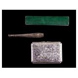 Silver Cigarette Tip, .800 Cig. Case/Pill Box
