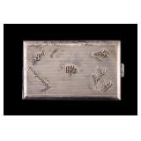 Art Deco Polish .875 Cigarette Case, Gold Overlay