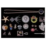Large Eclectic Vintage Brooch Collection