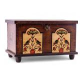 Hand Painted Miniature Blanket Chest With Key