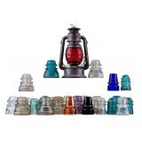 Vintage Glass Insulators and Dietz Lantern