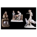 Capodimonte + Royal Dux Figurines, Fish Bowl Stand