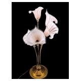 Mid Century Murano Glass Flower Shade Lamp