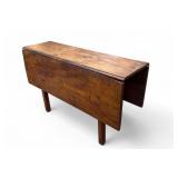 18th C Tiger Maple Drop Leaf Chippendale Table