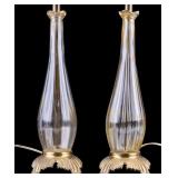 Murano Clear Opalescent Crystal Glass Table Lamp