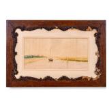 Daniel Kotz Antique Signed Nautical Watercolor