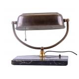 Brass and Marble Bankers Lamp