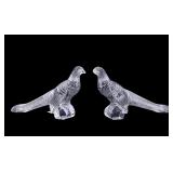 Pair of Steuben Crystal Pheasants / Birds