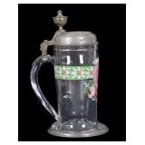 19th C German Blown Glass Beer Stein