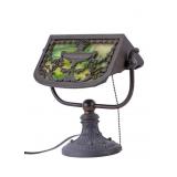 Slag Glass Arts & Crafts Bronze Desk Lamp