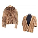 Vintage Fur Cape / Stole+ Faux Fur Coat