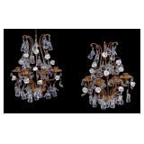 Gilt Bronze Wall Sconces -Crystal Fruit, Porcelain