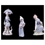 3 Lladro Girl Figurines ~10" H