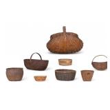 Early Woven Wicker Baskets (8)