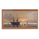 Marl Martens Nautical Sailboat Signed Oil Painting