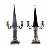 Modern Form SP Two Arm Candelabra Pair