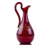 Bohemian Glass Red Pitcher