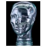 Vintage Molded Glass Head, Hat Stand